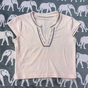 v neck crop top